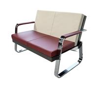 HGFVNFVKHA Banc de Bureau, Banc D'attente pour 2 à 4 Personnes avec Accoudoirs et Revêtement en Cuir, Idéal pour Les Aéroports, Les Cliniques, Les Banques et Les Salons de Beauté(White,47.2in/120cm)