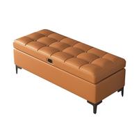 HGFVNFVKHA Banc de Rangement Multifonctionnel, Banc-Ottoman avec Couvercle Rabattable et Siège en Cuir Rembourré, Idéal comme Range-Chaussures et Meuble de Rangement pour L'entrée(Khaki,59in/150cm)