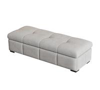 HGFVNFVKHA Banc de Rangement Rembourré, Banc Entree avec Mousse Haute Résilience et Espace de Rangement Dissimulé, Idéal pour Le Salon, La Chambre ou Le Couloir(Light Gray,23.6in/60cm)