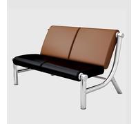 HGFVNFVKHA Banc de Salle D'attente avec Accoudoirs, Revêtement en Cuir Ergonomique, Idéal pour Les Bureaux, Les Cliniques, Les Aéroports et Bien Plus Encore(Brown,51.1in/130cm)