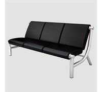 HGFVNFVKHA Banc de Salle D'attente avec Accoudoirs, Revêtement en Cuir Ergonomique, Idéal pour Les Bureaux, Les Cliniques, Les Aéroports et Bien Plus Encore(Black,72.8in/185cm)