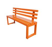 HGFVNFVKHA Banc Exterieur Résistant aux Intempéries, Bancs de Jardin en Soudure Intégrée, Banc en Métal de Différentes Couleurs, pour s'asseoir dans Le Parc, Le Porche(Orange,150cm/59in)
