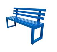 HGFVNFVKHA Banc Exterieur Résistant aux Intempéries, Bancs de Jardin en Soudure Intégrée, Banc en Métal de Différentes Couleurs, pour s'asseoir dans Le Parc, Le Porche(Blue,150cm/59in)