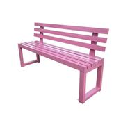 HGFVNFVKHA Banc Exterieur Résistant aux Intempéries, Bancs de Jardin en Soudure Intégrée, Banc en Métal de Différentes Couleurs, pour s'asseoir dans Le Parc, Le Porche(Pink,150cm/59in)