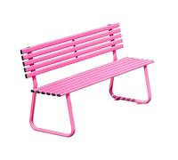 HGFVNFVKHA Bancs D'extérieur, Banc de Jardin avec Dossier et Structure Métallique Résistante Aux Intempéries, Idéal pour Les Jardins, Balcons, Parcs et Espaces Publics(Pink,150cm)