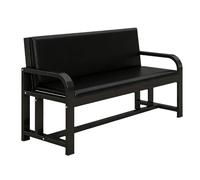HGFVNFVKHA Chaise D'attente Ergonomique, Banc de Réception avec Structure en Acier au Carbone Renforcé, Dossier Réglable, Idéale pour Les Bureaux, Les Réceptions, Les Cliniques(Black,59in/150cm)
