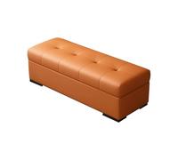 HGFVNFVKHA Coffre de Rangement, Banc Entree avec Pieds de Chaise Silencieux, Support à Pression de gaz, Pouf pour Salon avec Coins Lisses(Orange,150cm/59.0in)