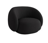 HGFVNFVKHA Fauteuil de Salon, Canapé 1 Place Individuel en Polaire d'agneau Douce avec Dossier Incurvé Ergonomique, pour La Lecture dans Le Salon, La Chambre ou Le Bureau(Black)