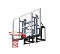 HGFVNFVKHA Panier de Basketball Réglable, Panier de Basketball D'extérieur avec Système des Levage Vertical à Double Rail et Manivelle, pour Utilisation Intérieure/extérieure(70.8x41.3in)
