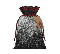 HGFVY 1 sac fourre-tout à paillettes argentées brillantes avec cordon de serrage 21,1 x 30 cm pour cadeau de Noël et rangement et avec étiquettes cadeaux en papier kraft