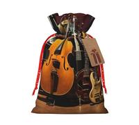 HGFVY 1 sac fourre-tout avec cordon de serrage pour guitare électrique 21,1 x 30 cm pour cadeau et rangement de Noël et avec étiquettes cadeaux en papier kraft