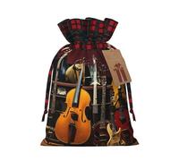 HGFVY 1 sac fourre-tout avec cordon de serrage pour guitare électrique 21,1 x 30 cm pour cadeau et rangement de Noël et avec étiquettes cadeaux en papier kraft