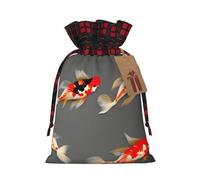 HGFVY Carpes koï traditionnelles avec imprimé pois - Sacs cadeaux de Noël avec cordon de serrage