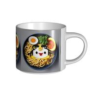HGFVY Coquetier en céramique avec impression ramen de nouilles - Grande capacité - Tasses polyvalentes pour café et thé - Facile à tenir - Parfait pour les espaces de travail
