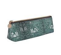 HGFVY Formulas Shapes Theory Math Leçon Word Fashion Multifonctionnel Portable Trousse à crayons en cuir avec grande capacité de rangement