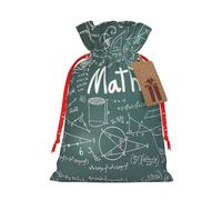 HGFVY Formulas Shapes Theory Math Leçon Word Sac fourre-tout avec cordon de serrage 21,1 x 30 cm pour cadeau de Noël et rangement et étiquettes cadeaux kraft