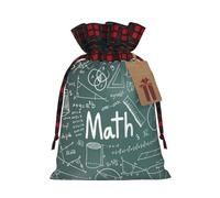 HGFVY Formulas Shapes Theory Math Leçon Word Sac fourre-tout avec cordon de serrage 4,7 x 17,5 cm pour cadeau de Noël et stockage et avec étiquettes cadeaux kraft
