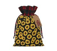 HGFVY Golden Sunflowers Sac fourre-tout avec cordon de serrage 4,7 x 17,5 cm pour cadeau de Noël et rangement avec étiquettes cadeaux en kraft
