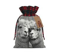 HGFVY I Love Alpacas Sac fourre-tout avec cordon de serrage 4,7 x 17,5 cm pour cadeau de Noël et rangement avec étiquettes cadeaux kraft