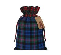 HGFVY Sac fourre-tout avec cordon de serrage Motif tartan écossais Bleu et vert 4,7 x 17,5 cm