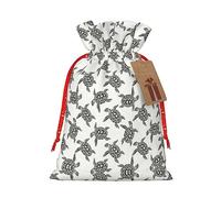 HGFVY Sac fourre-tout avec cordon de serrage Motif tortues de mer 4,7 x 17,5 cm Pour cadeau de Noël et rangement et étiquettes cadeaux en papier kraft