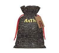 HGFVY School Math 1 sac fourre-tout avec cordon de serrage 4,7 x 17,5 cm pour cadeau de Noël et rangement et avec étiquettes cadeaux kraft