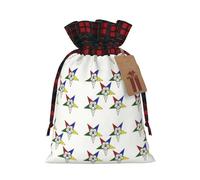 HGFVY Stars Eastern Stars Sac fourre-tout avec cordon de serrage 21,1 x 30 cm pour cadeau de Noël et rangement avec étiquettes cadeaux kraft