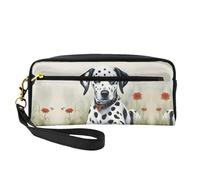 HGFVY Trousse de maquillage Dalmatien, petite trousse de maquillage de voyage pour femme, double couche, portable, noir, One Size