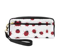 HGFVY Trousse de maquillage en forme de coccinelle, petite trousse de maquillage de voyage pour femme, trousse de maquillage portable double couche, noir, One Size