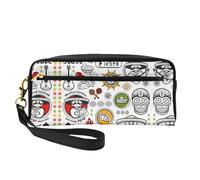 HGFVY Trousse de maquillage mexicaine avec symboles de salsa - Petit sac de voyage pour femme - Double couche - Portable, noir, One Size