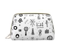 HGFVY Trousse de toilette en langue des signes de l'alphabet - Organisateur de maquillage pour pinceaux de maquillage, rouges à lèvres, blanc, One Size
