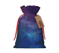 HGFVY Universe With Stars Galaxy Interstellar Sac fourre-tout avec cordon de serrage 21,1 x 30 cm pour cadeau de Noël et rangement avec étiquettes cadeaux kraft