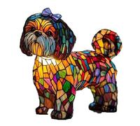 HGFYE Série Chien Art Veilleuse Peinture à la main Lampe LED décorative en résine Teckel Corgi Carlin Lampes Articles Décoration pour chambre d'enfant pour les amoureux des chiens(Shih Tzu)