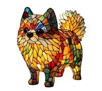 HGFYE Série Chien Art Veilleuse Peinture à la main Lampe LED décorative en résine Teckel Corgi Carlin Lampes Articles Décoration pour chambre d'enfant pour les amoureux des chiens(Pomeranian)