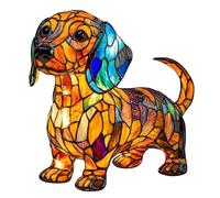 HGFYE Série Chien Art Veilleuse Peinture à la main Lampe LED décorative en résine Teckel Corgi Carlin Lampes Articles Décoration pour chambre d'enfant pour les amoureux des chiens(Dachshund)