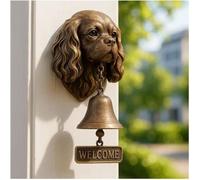 HGFYE Sonnette de porte de bienvenue pour chien - Sonnette de porte en forme d'animal - Carillon mural vintage en fonte - Figurine fantaisie à suspendre - Décoration extérieure - Cloches de dîner