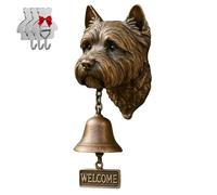 HGFYE West Highland Cloche de bienvenue rétro amusante en forme d'animal - Cloche murale décorative en fonte/résine - Décoration murale de ferme et cadeau de pendaison de crémaillère (avec 3 crochets