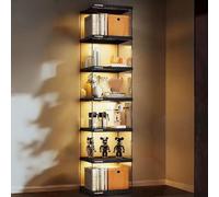 Hggdsac Armoire de vitrine de Figurine,avec LED,Cabinet de curiosités, etagere figurine,Espace de rangement flexible,Largement Applications, pour le Salon et la Chambre 6niveaux: L×W×H:40*33*184cm