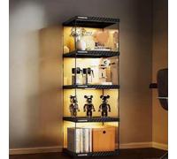 Hggdsac Armoire de vitrine de Figurine,avec LED,Cabinet de curiosités, etagere figurine,Espace de rangement flexible,Largement Applications, pour le Salon et la Chambre 4niveaux: L×W×H:40*33*124cm