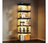 Hggdsac Armoire de vitrine de Figurine,avec LED,Cabinet de curiosités, etagere figurine,Espace de rangement flexible,Largement Applications, pour le Salon et la Chambre 5niveaux: L×W×H:40*33*154cm