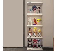 Hggdsac Armoire de vitrine de Figurine, Cabinet de curiosités, Etagere Figurine, Espace de Rangement Flexible, Largement Applications, pour Le Salon et la Chambre4niveaux: L×W×H:40 * 33 * 124cm