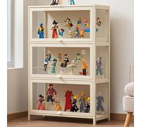 Hggdsac Meuble vitrine Salon, Cabinet de curiosités, vitrine avec Acrylique, Scellé et résistant à la poussière, Plusieurs Couches sont facultatives, pour La Maison-Coffee, 60cm×33cm×106cm, Laiteux