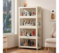 Hggdsac Meuble vitrine Salon, Cabinet de curiosités, vitrine avec Acrylique, Scellé et résistant à la poussière, Plusieurs Couches sont facultatives, pour La Maison-Coffee, 60cm×33cm×140cm, Laiteux