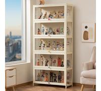 Hggdsac Meuble vitrine Salon, Cabinet de curiosités, vitrine avec Acrylique, Scellé et résistant à la poussière, Plusieurs Couches sont facultatives, pour La Maison-Coffee, 40cm×33cm×172cm, Laiteux