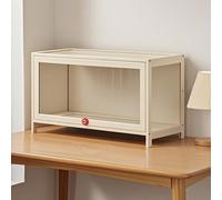 Hggdsac Meuble vitrine Salon, Cabinet de curiosités, vitrine avec Acrylique, Scellé et résistant à la poussière, Plusieurs Couches sont facultatives, pour La Maison-Coffee, 70cm×33cm×40cm, Laiteux