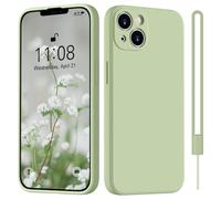 HGH iPhone 13 Mini Hülle Silikon mit 1 Lanyard, Handyhülle iPhone 13 Mini Case Ultra Dünne Rundumschutz mit Weichem Microfiber-Innenfutter Kratzfest Schutzhülle für iPhone 13 Mini 5.4",Matcha-Grün