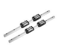HGH15 Linear Guide Rail | 400mm High Accuracy Linear Bearing Slide Block for CNC/Automation / 3D Printers | 2 Rails & 4 Blocks Kit with Particle - Barrier Pads