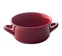 HGHK Bol en céramique Creative Binaural Bol à Petit déjeuner Anti-brûlure instantanée Bol à Petit déjeuner Bol en céramique pour Risotto Bol à Soupe Bol à Soupe (Couleur: Rouge, Taille: 850ML)