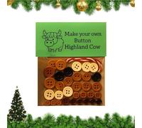 hghland Cow Button Ornament Kits - Handmade Craft Set, DIY Decorations, 3D Christmas Window Ornaments, Rustic Holiday Art | Creative Design with Strings for Courtyard Patio Garden Parties Lawn Window
