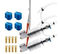 hGiesXgyN Imprimante 3D Hotend Compatible avec Anycubic Vyper 24 V, Chauffage avec Couvercle en Silicone, dissipateur de Chaleur, pièces d'impression 3D, tête J Longue Distance(2Set and Sock Nozzle)